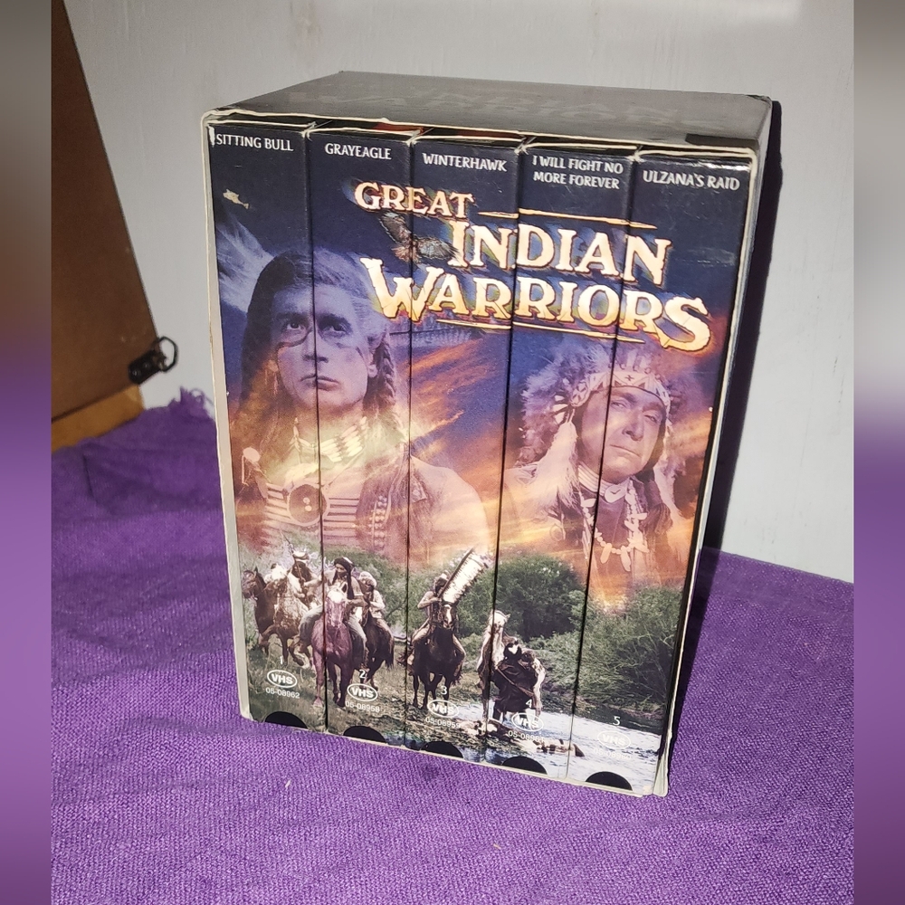 Great Indian Warriors VHS Collector series 5 pack by GoodTimes 1999 NR 378mins